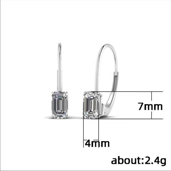New Women’s Emerald Cut Girls Ladies Earrings - Picture 4 of 4